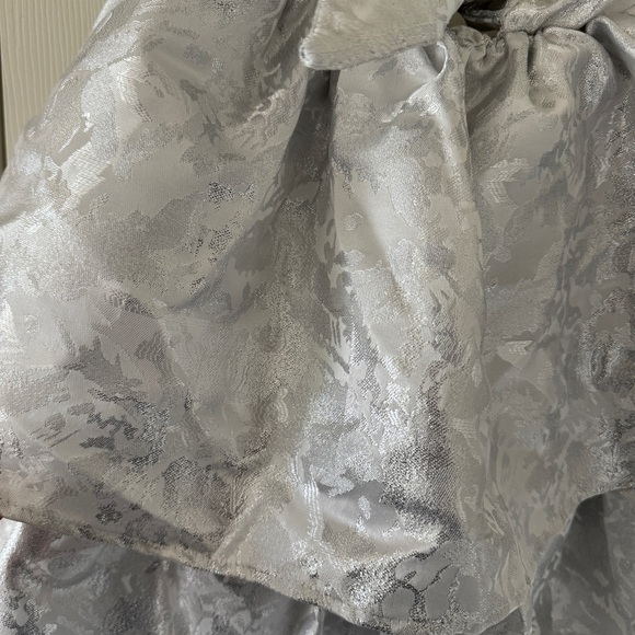 Lucy in the Sky Holiday Jacquard Ruffle Dress in Silver - Picture 4 of 6